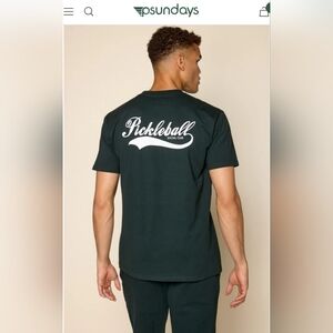 psundays Pickleball Social Club Men's Forrest Green T-Shirt Size Medium NWT